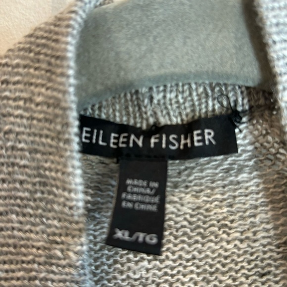 EILEEN FISHER Sz L Loose Knit Open Front Wide Kimono Raglan Sleeve Cardigan - Picture 2 of 7